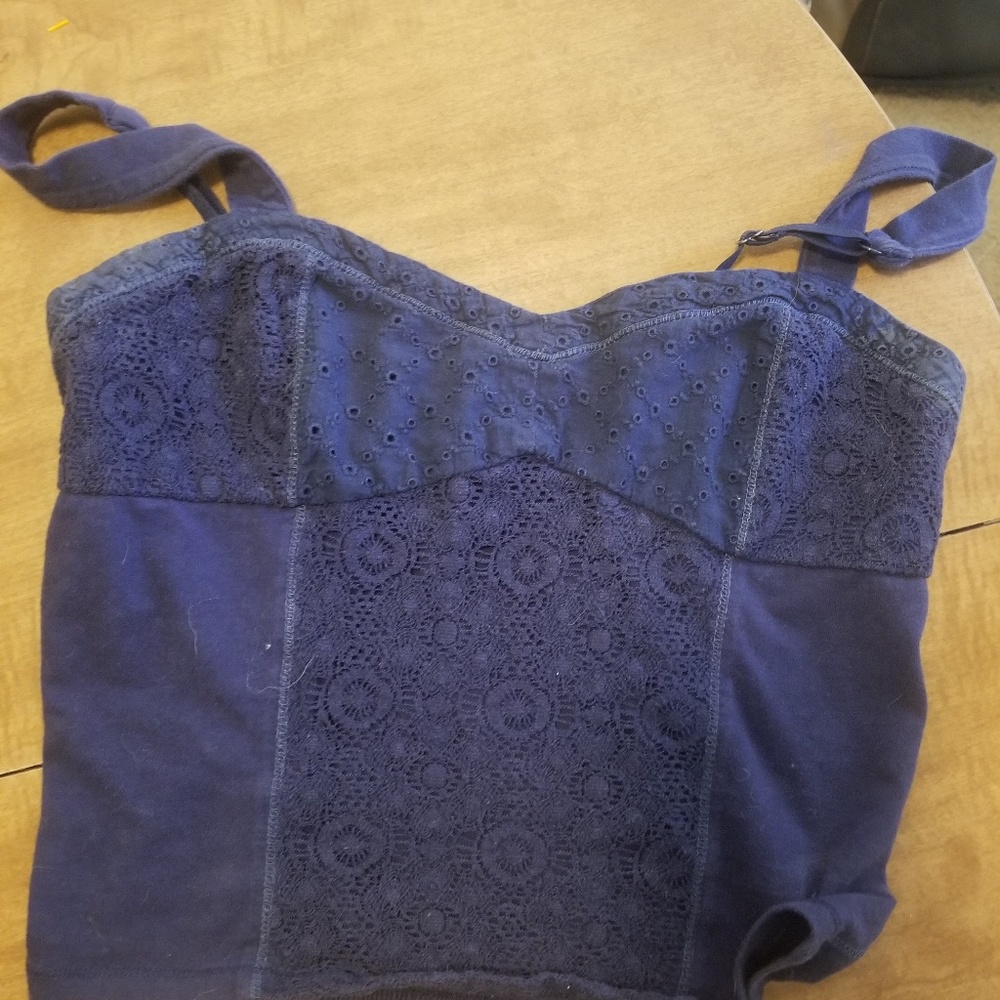 Navy crop top